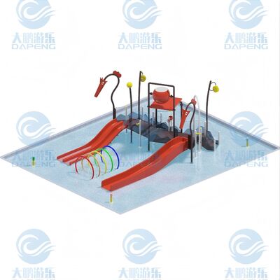 Peralatan Taman Air 15x12m Rumah Bermain Air Fiberglass Baja Galvanis Komersial Untuk Taman Air