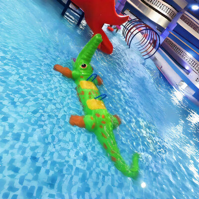 Harga yang bagus Peralatan Taman Air Splash Pad Air Buaya Komersial dengan Seluncuran Bersertifikat CE untuk Anak-anak on line