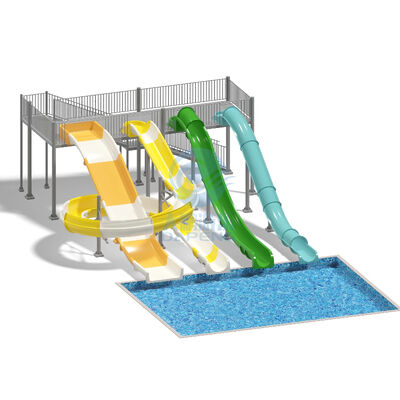kualitas Seluncuran Air Komersial Tinggi 4m Wahana Taman Air Fiberglass Digunakan untuk Taman Air Resort Taman Hiburan pabrik