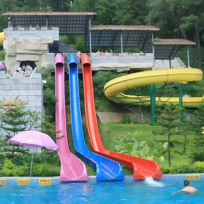 Harga yang bagus Seluncuran Air Balap Kecepatan Tinggi Fiberglass Komersial Untuk Taman Air Peralatan Hiburan Kolam Renang Kustom on line