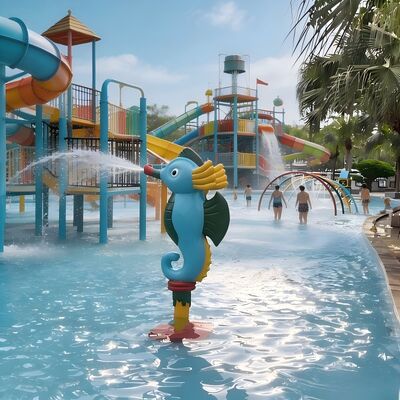 Seahorse Theme Kids Water Play Fitur Untuk Splash Pad Komersial Dan Resor Taman Kolam Renang