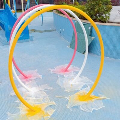 Fiberglass Interactive Water Spray Arch Tunnel Untuk Anak-anak Taman Air Splash Pad Dan Aqua Play