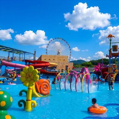 Harga yang bagus Peralatan Interaktif Bunga Apel Rumah Pelangi Splash Pad Untuk Taman Air Kolam Renang Anak Dengan Sertifikat CE on line