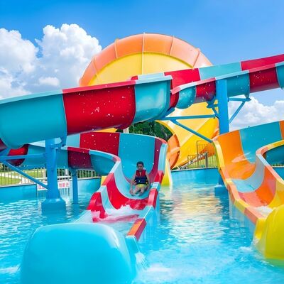 Harga yang bagus Single Spiral Slide Funnel Fiberglass Water Slide Untuk Komersial Outdoor Aqua Theme Park Hotel Resort Pool on line