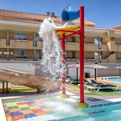 Peralatan Taman Air Tipping Bucket Tinggi 5m Besar Untuk Proyek Splash Pad Dan Kolam Renang Komersial