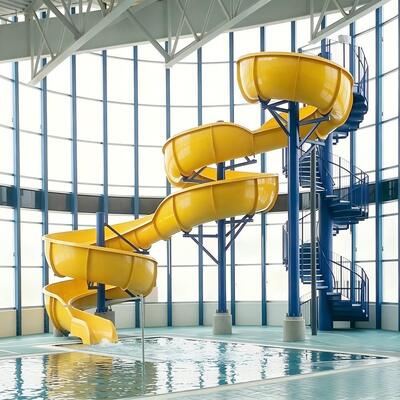 Spiral kolam renang Slide Produsen Serat kaca Desain khusus untuk rumah liburan