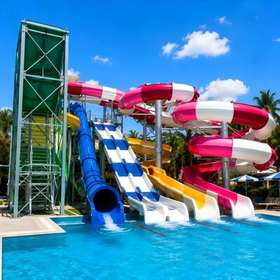 Produsen Seluncuran Air Kolam Renang Fiberglass Warna yang Disesuaikan Untuk Taman Bermain Water Park