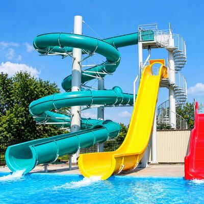 Harga yang bagus Perosotan Air Kombinasi Perosotan Fiberglass Kustom untuk Taman Air Kolam Renang dengan CE online