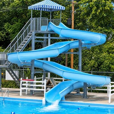 kualitas Fiberglass Spiral Water Slide Custom Curved Slide Untuk Taman Air Dengan Garansi 1 Tahun pabrik