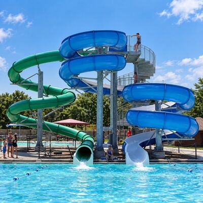 Harga yang bagus Outdoor Spiral Fiberglass Pool Slides Untuk Taman Air Kolam Renang Dengan ROHS online