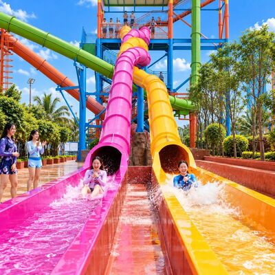 kualitas Hot Sale Serat kaca Spiral Water Slide Serat kaca Untuk Taman Air Kolam Renang Dewasa pabrik