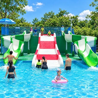 Harga yang bagus 3 Seluncuran Air Fiberglass Multi Jalur Keluarga Lebar Untuk Anak-anak Dan Dewasa Ketebalan 6-10mm online