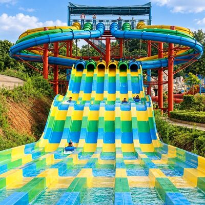 Harga yang bagus High Platform Octopus Water Slide Fiberglass Multi Lane Water Slide Untuk Taman Air Dengan Balapan online