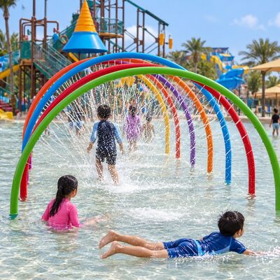 Harga yang bagus Lingkaran Air Pelangi Baja Galvanis Semprotan Air Untuk Permainan Splash Pad Interaktif online