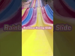 Slide lomba pelangi dengan tikar, OEM/ODM naik taman air, Slide taman air komersial
