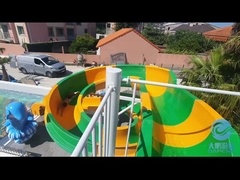 3 Meter Tinggi Body Slide, Green dan Yellow Swimming Pool Slide, Komersial Fiberglass Slide