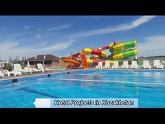 Anti sinar ultraviolet memudar Kolam renang Water Slide Fiberglass Warna-warni Water Slide, Fiberglass Slide