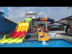 Hotel 6m Kolam renang Fiberglass Water Slide Set, Komersial taman air water slide set