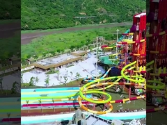 Water Park Slide Fiberglass Warna Disesuaikan Dengan Dua Penunggang, Kolam Renang Water Slide
